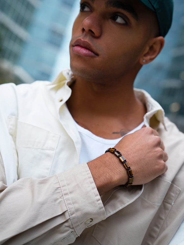 Tigers Eye Beaded Bracelet - Havana - Che Cose Belle