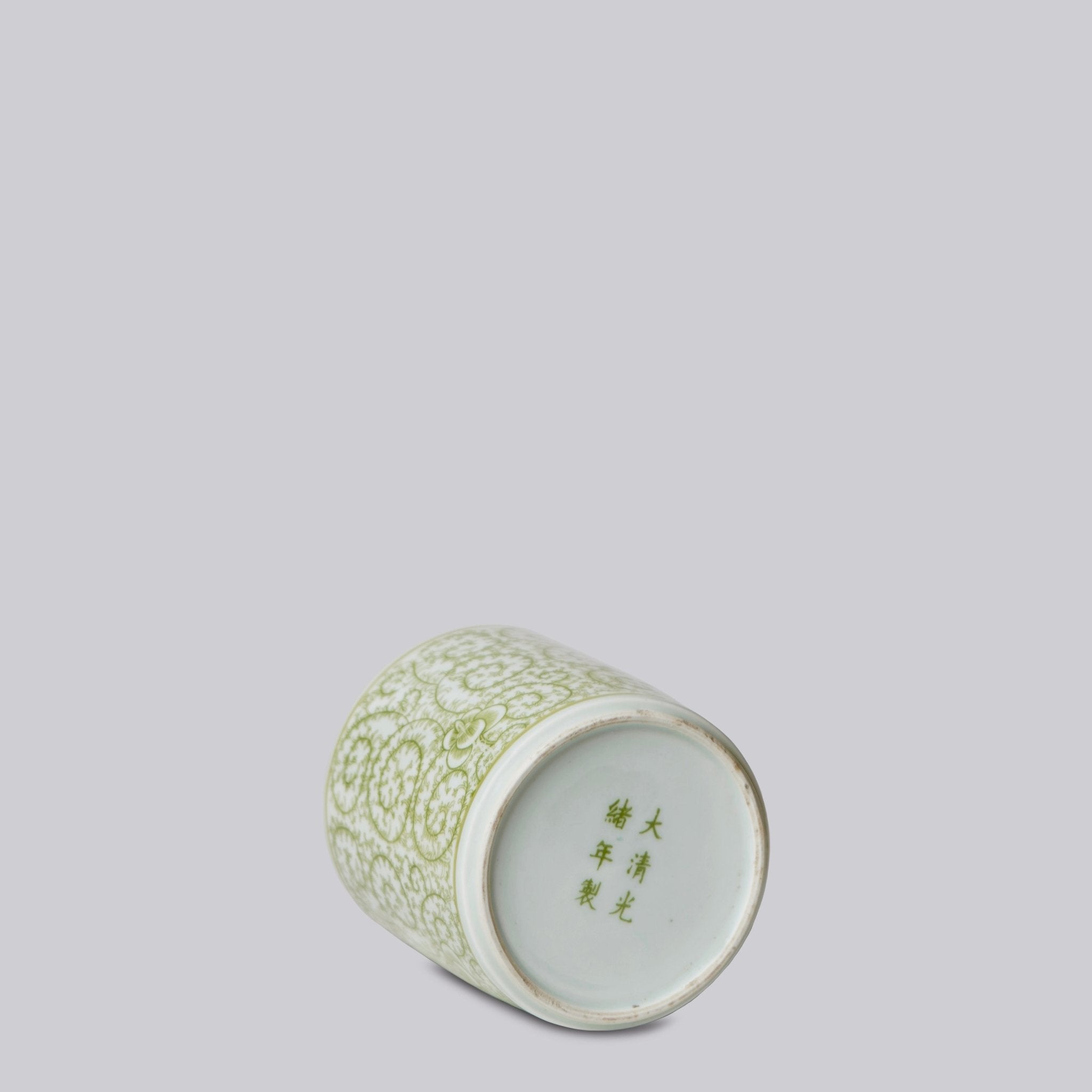 Tiny Green and White Porcelain Country Peony Cachepot - Che Cose Belle