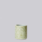 Tiny Green and White Porcelain Country Peony Cachepot - Che Cose Belle