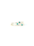 Tiny Stone Sterling Stacking Ring Set - Turquoise - Che Cose Belle