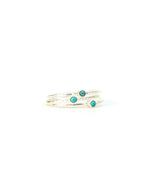 Tiny Stone Sterling Stacking Ring Set - Turquoise - Che Cose Belle