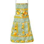 French kitchen apron - 100% cotton - Lemons green | Tissus Toselli