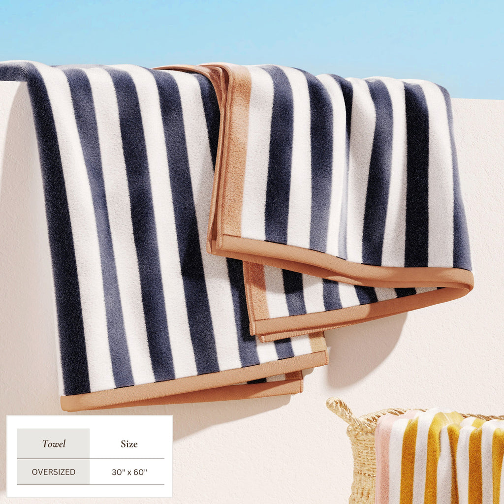 Oversized Striped Border Cabana Beach Towel - Santa Cruz