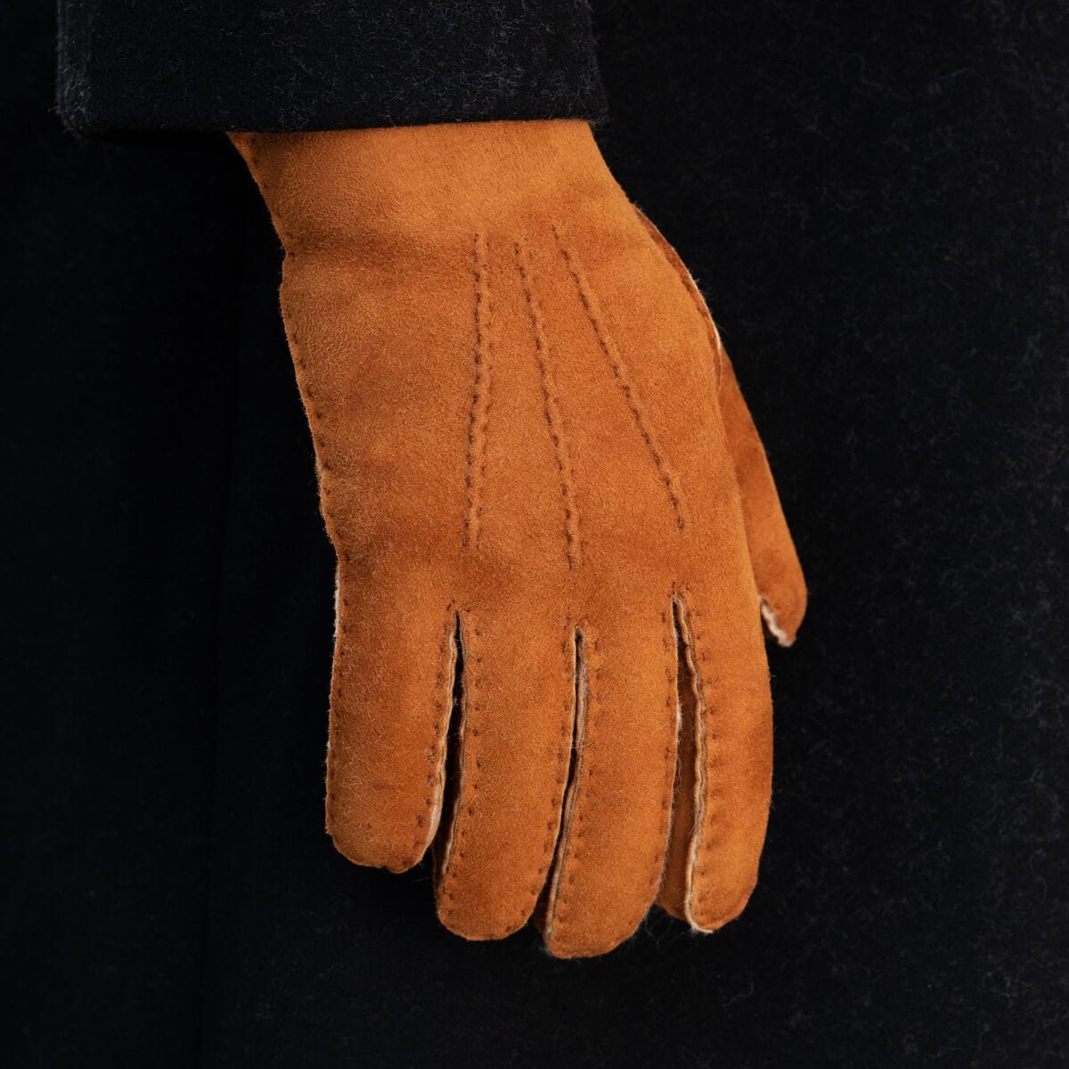 Tommaso - Italian suede leather gloves with luxurious natural sheep fur lining - Che Cose Belle