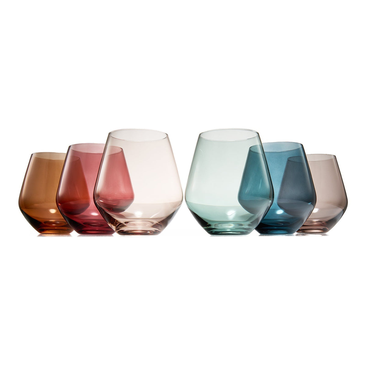 Tonal Stemless Wine Glassware, Set of 6 - Che Cose Belle