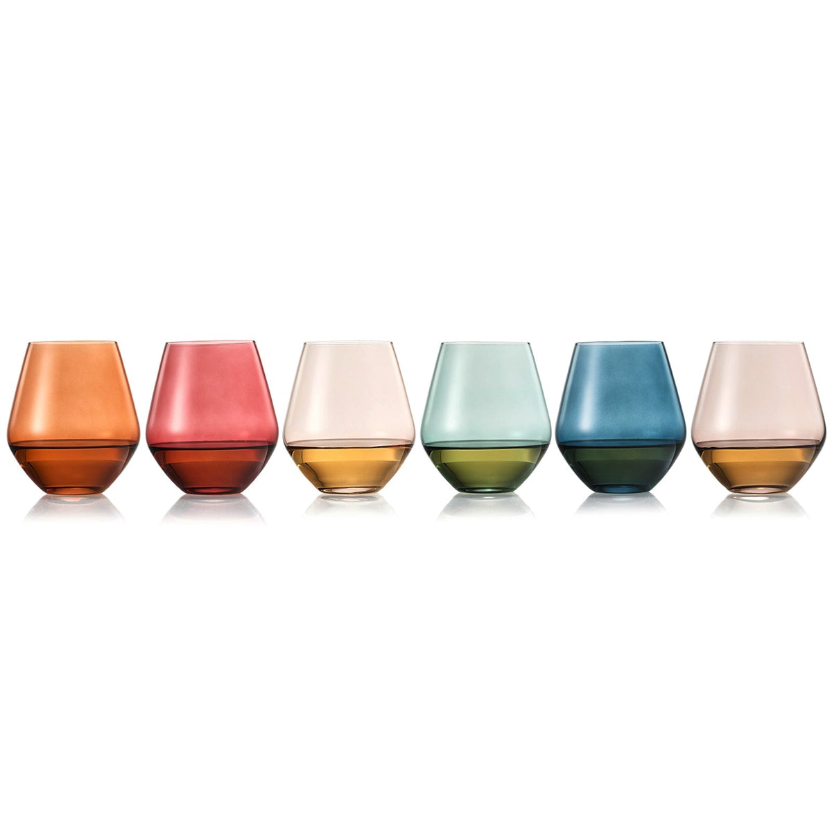 Tonal Stemless Wine Glassware, Set of 6 - Che Cose Belle