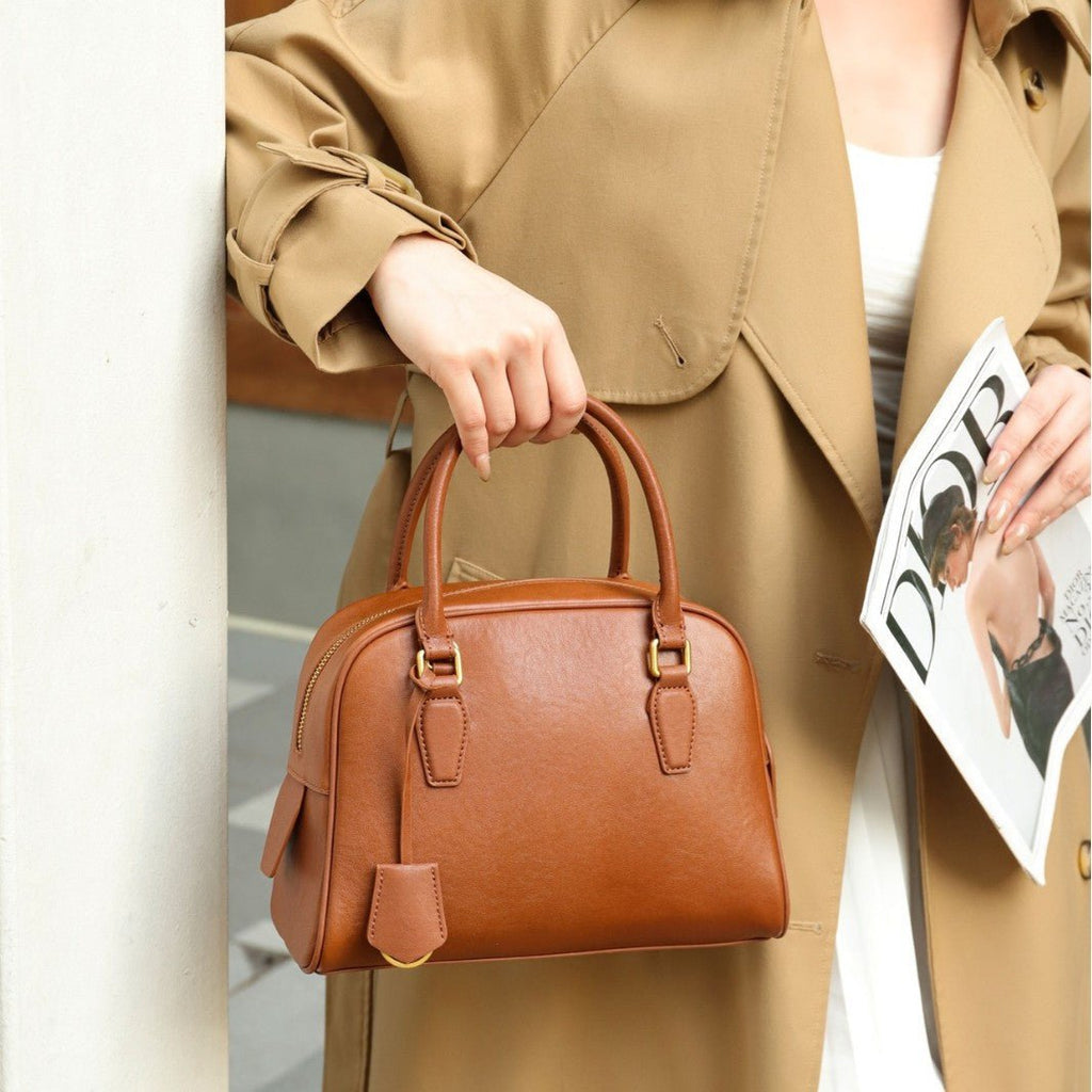 Top-Grain Leather Versatile Bag 2026 New Boston Pillow Bag Shoulder And Crossbody Bag Large Capacity Genuine Leather Handbag - Che Cose Belle
