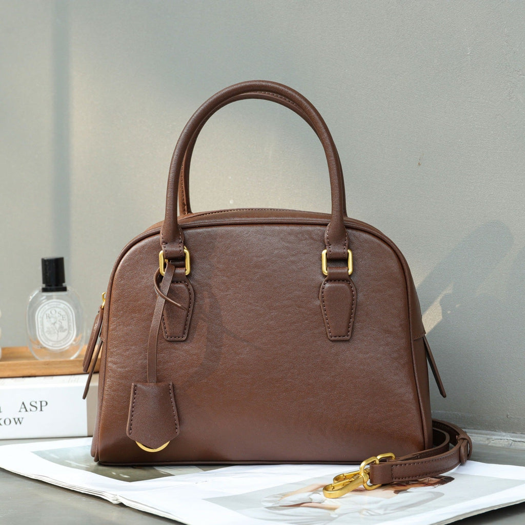 Top-Grain Leather Versatile Bag 2026 New Boston Pillow Bag Shoulder And Crossbody Bag Large Capacity Genuine Leather Handbag - Che Cose Belle