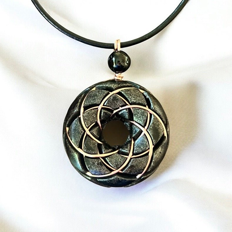 Torus Vortex Pendant - Shungite orgonite Rodin coil necklace - Che Cose Belle