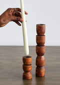 Totem Pine Wood Taper Candlestick Holder - Che Cose Belle