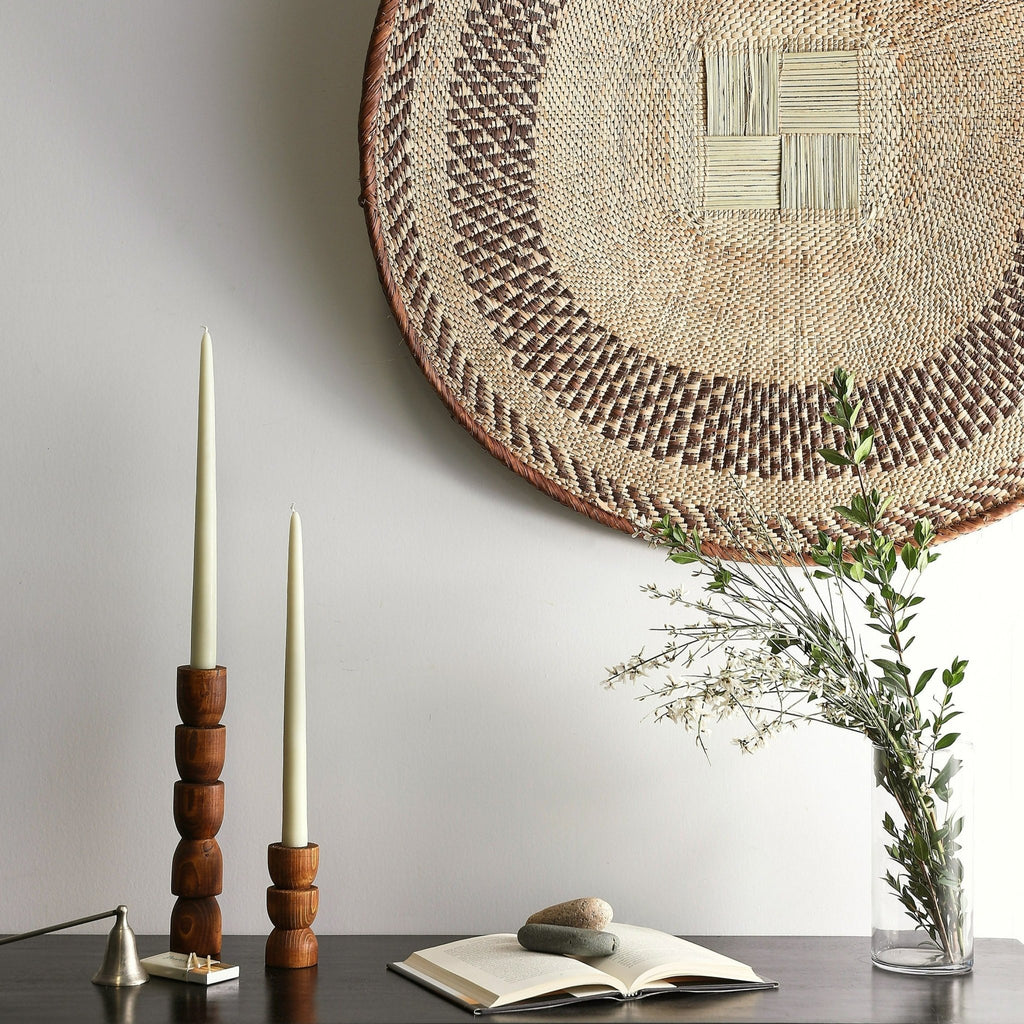 Totem Pine Wood Taper Candlestick Holder - Che Cose Belle
