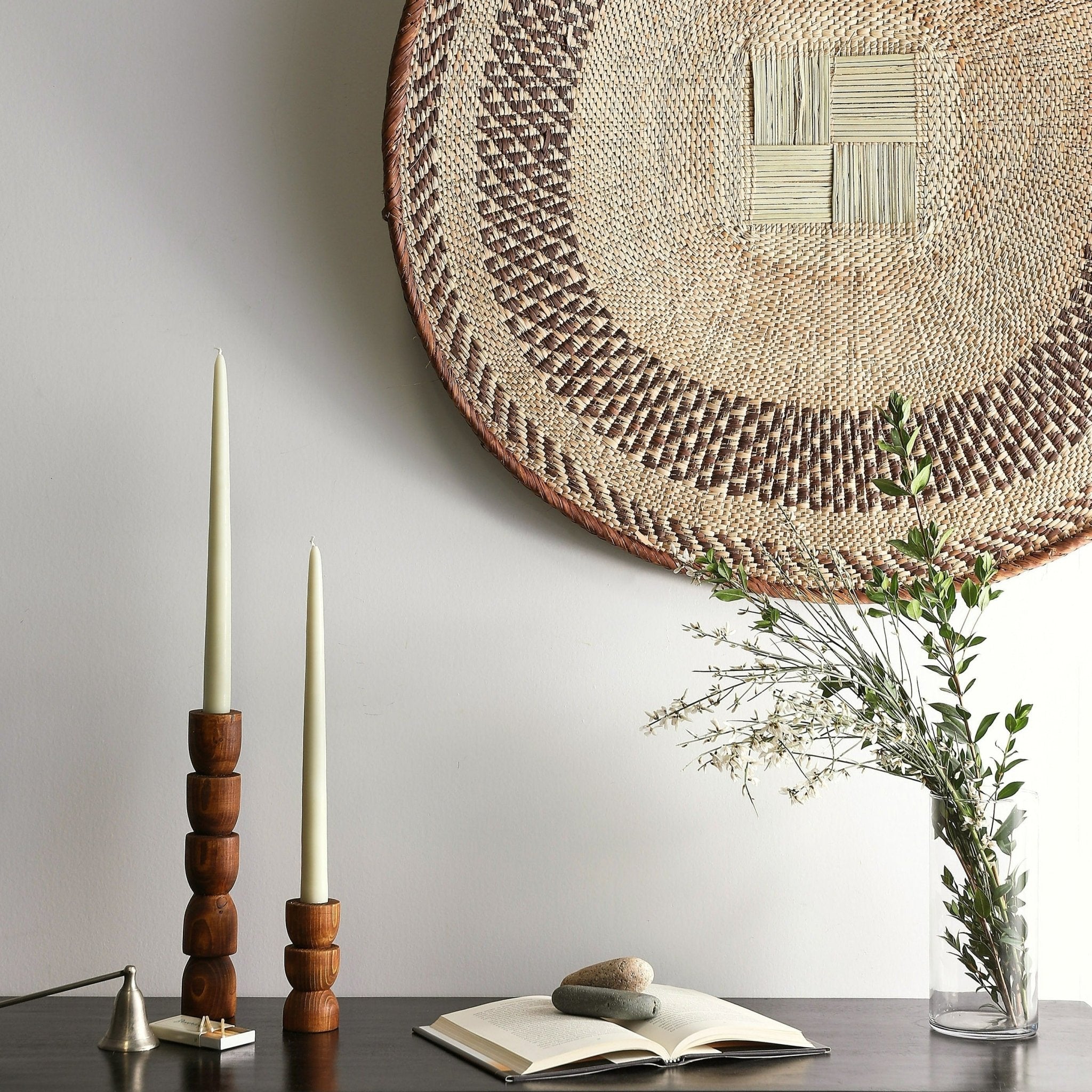 Totem Pine Wood Taper Candlestick Holder - Che Cose Belle