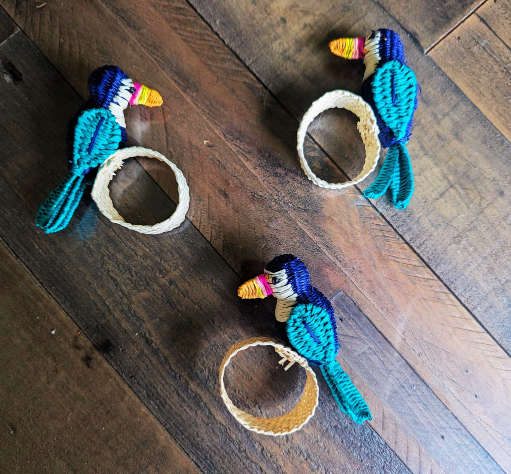 Toucan Handwoven Iraca Napkin Ring - Che Cose Belle