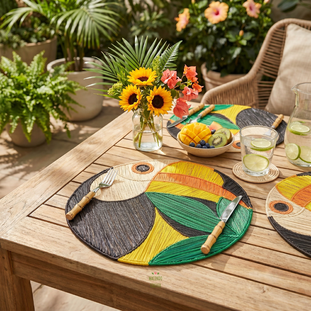Toucan Handwoven Iraca Placemat - Che Cose Belle
