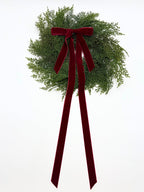 Traditional Red Mini Cedar Cabinet Wreaths with Ribbon - Che Cose Belle