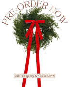 Traditional Red Mini Cedar Cabinet Wreaths with Ribbon - Che Cose Belle