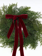 Traditional Red Mini Cedar Cabinet Wreaths with Ribbon - Che Cose Belle