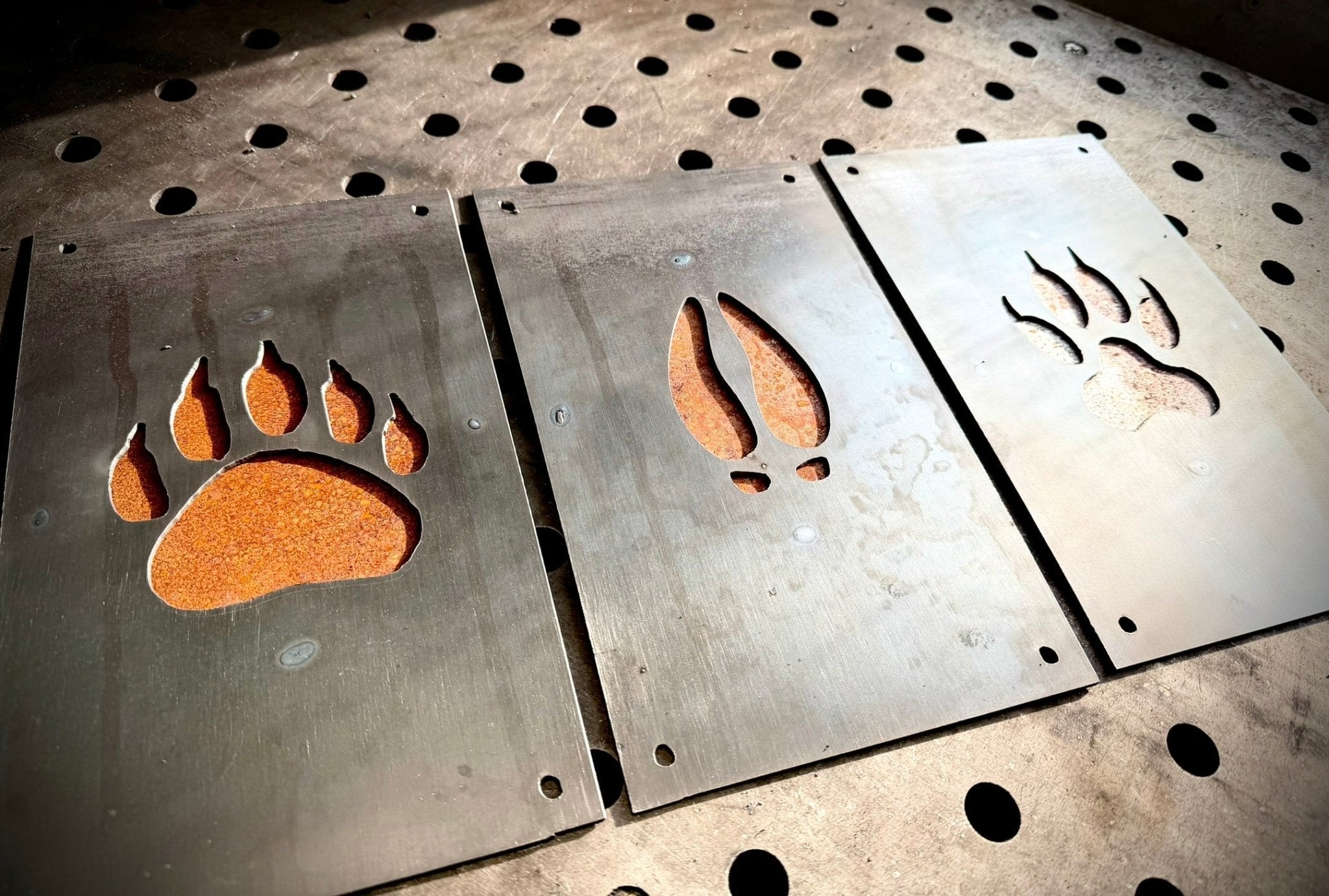 Trail of the Wild – Animal Tracks Layered Steel Wall Art - Che Cose Belle