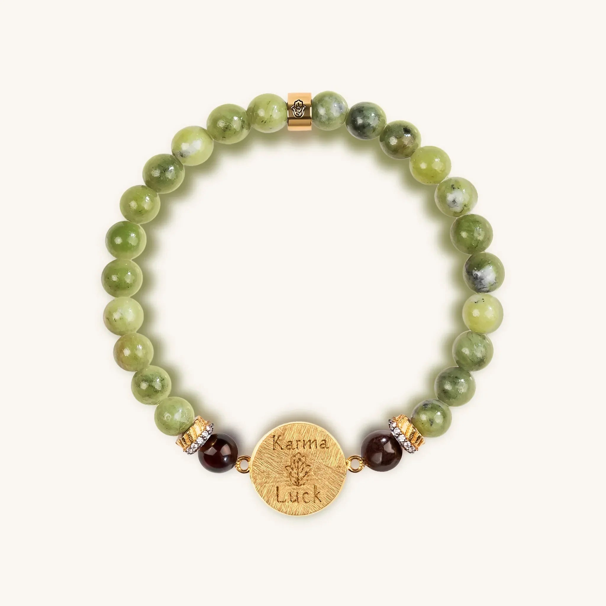 Transportive Energy Jade Stone Hamsa Bracelet - Che Cose Belle