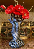 Tree Vase, Pewter Finish | Unique Woodland Rustic Home Decor | Resin Sculpture Flower Vase, Nature Gift and Earthy Home Decor - Che Cose Belle