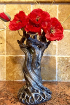 Tree Vase, Pewter Finish | Unique Woodland Rustic Home Decor | Resin Sculpture Flower Vase, Nature Gift and Earthy Home Decor - Che Cose Belle