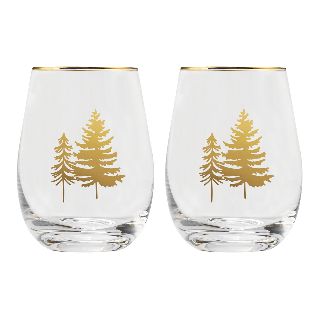 Trees Stemless Wine Glass - Boxed Set of 2 - Che Cose Belle
