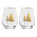 Trees Stemless Wine Glass - Boxed Set of 2 - Che Cose Belle