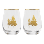 Trees Stemless Wine Glass - Boxed Set of 2 - Che Cose Belle