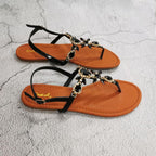 Trendy Summer Women's Shoes Beautiful Crystal Shiny Flat Sandals With Back Strap Footwear Rhinestones Flat Sandals Strappy Comfort Open Toe Flat Women Sandals - Che Cose Belle