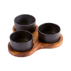 Triangular Serving Set with 3 Ceramic Dishes - Che Cose Belle