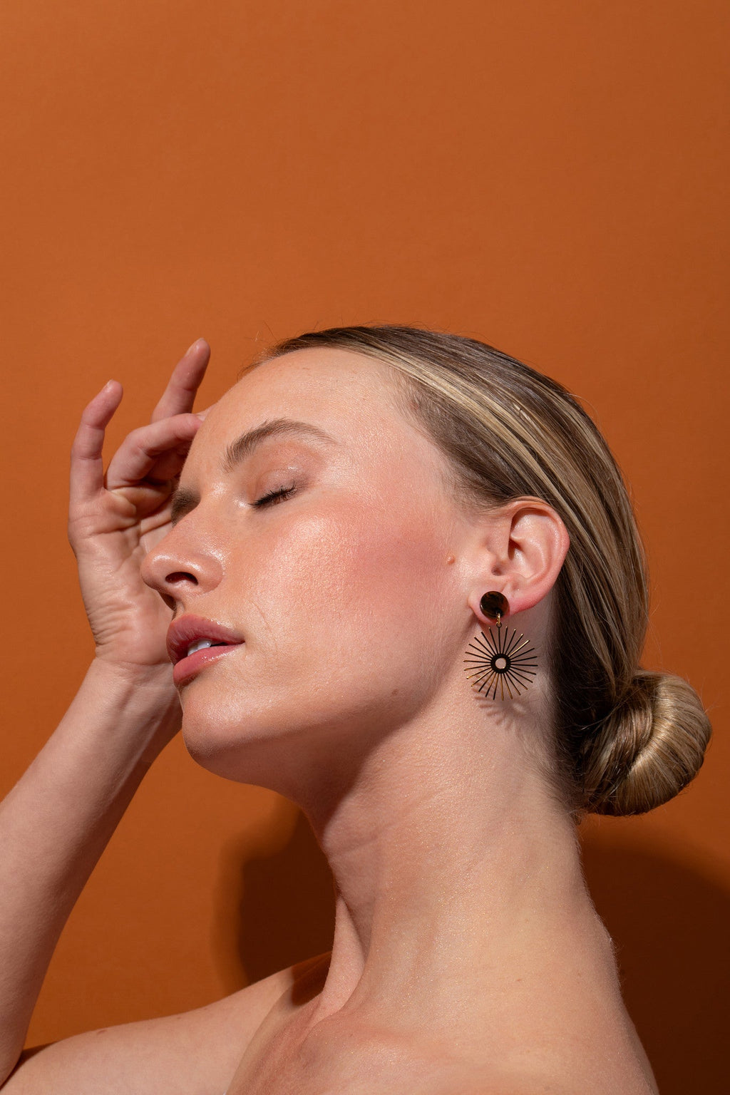 Solana Neutral Sunburst Earrings Water Resistant