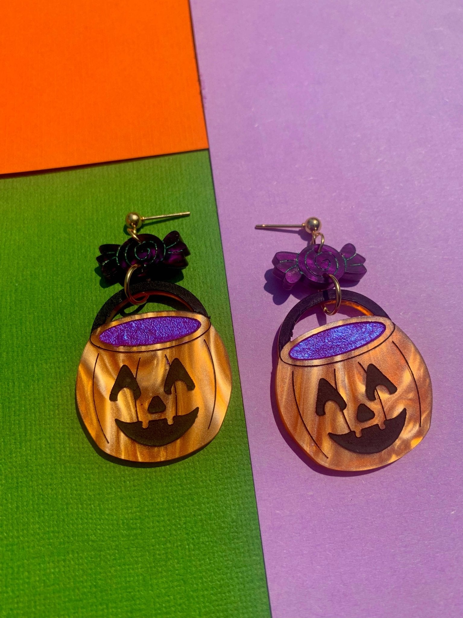 Trick or Treat Acrylic Halloween Earrings - Che Cose Belle
