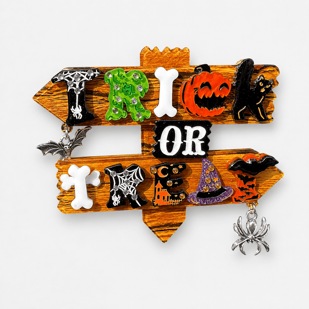 Trick or Treat Halloween Brooch by Lipstick & Chrome - Che Cose Belle