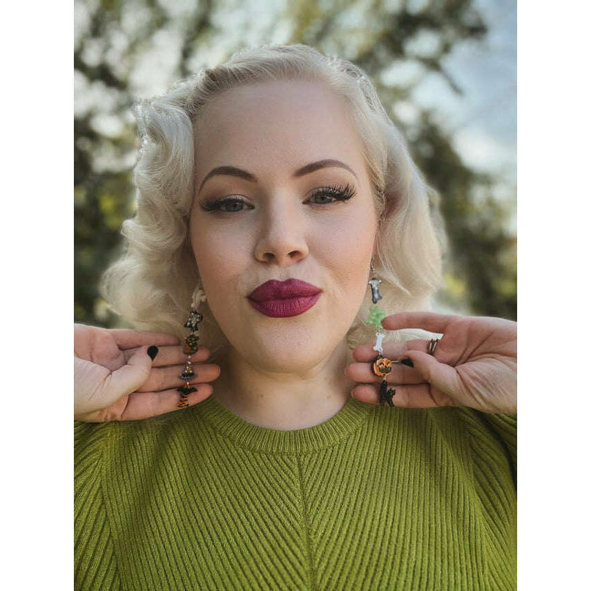 Trick or Treat Halloween Earrings by Lipstick & Chrome - Che Cose Belle