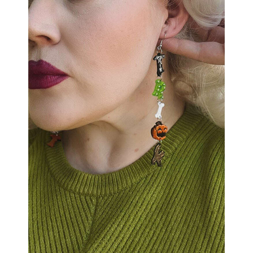 Trick or Treat Halloween Earrings by Lipstick & Chrome - Che Cose Belle