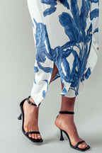Tropical Palm Leaf Button - Down Midi Dress - Resort and Spring Collection - Che Cose Belle