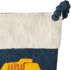 Trucks Navy Christmas Stocking Hand Felted Wool Arcadia Home - Che Cose Belle