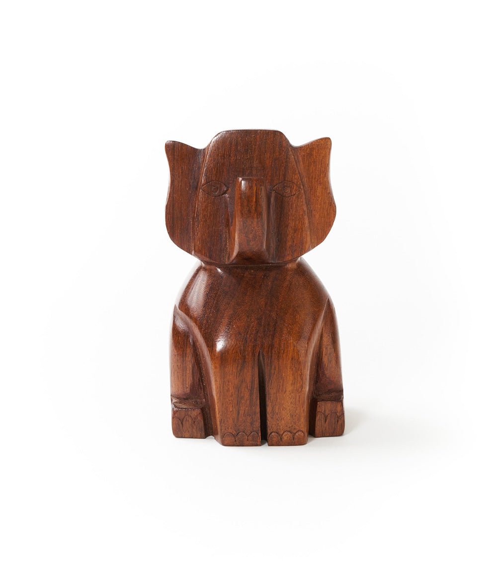 Trunk Up Elephant Eyeglass Holder Stand - Hand Carved Wood - Che Cose Belle