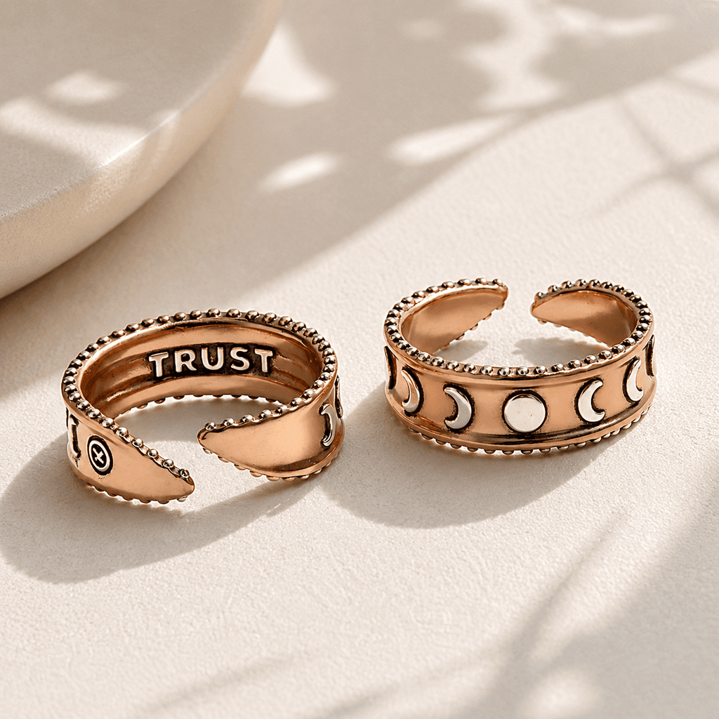 Trust Moon Phase Adjustable Ring - Che Cose Belle