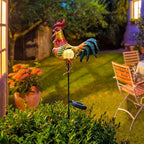 Tryme Rooster Solar Lights Outdoor Decorative Garden Statue Gifts for Chicken Lovers Women Mother Metal Yard Art for Lawn - Che Cose Belle