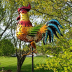 Tryme Rooster Solar Lights Outdoor Decorative Garden Statue Gifts for Chicken Lovers Women Mother Metal Yard Art for Lawn - Che Cose Belle