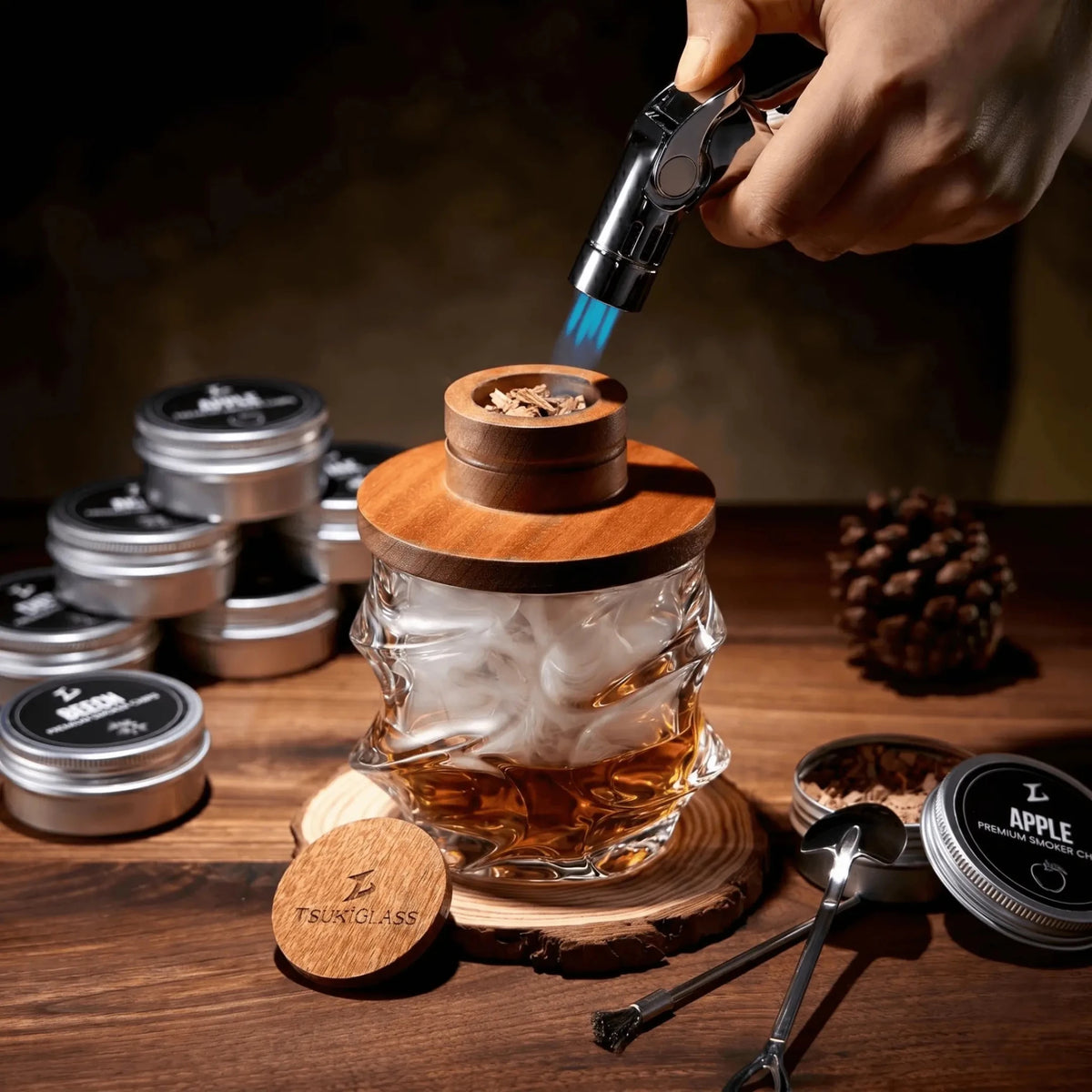 Tsuki Smoker Kit For Whisky & Cocktail (Storm Bundle) - Che Cose Belle