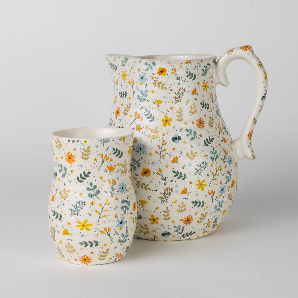Tula Floral Ceramic Pitcher - Che Cose Belle