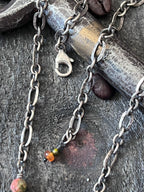 Tularosa Rosary Style Sterling Silver, Red Creek Jasper and Citrine Sunset Necklace - Che Cose Belle