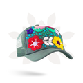 Tulum Hand Embroidered Trucker Flower Hat - Mexico - Che Cose Belle