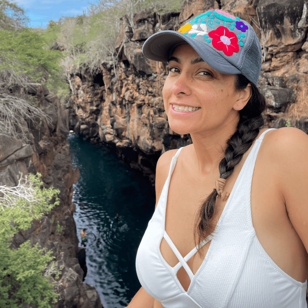 Tulum Hand Embroidered Trucker Flower Hat - Mexico - Che Cose Belle