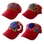 Tulum Hand Embroidered Trucker Flower Hat - Mexico - Che Cose Belle