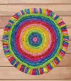 Tulum Raffia Placemat, colorful woven tabletop - Che Cose Belle