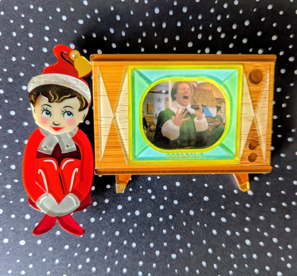 Tune In Customizable Retro TV Brooch by Lipstick & Chrome - Che Cose Belle