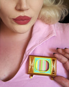 Tune In Customizable Retro TV Brooch by Lipstick & Chrome - Che Cose Belle